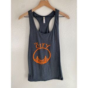 EEVEE Womens XL The City San Francisco Golden Gate Bridge Racerback Tank Gray